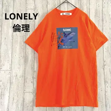 LONELY  상어 빅 프린트 T셔츠 [ M ] 티셔츠 오렌지