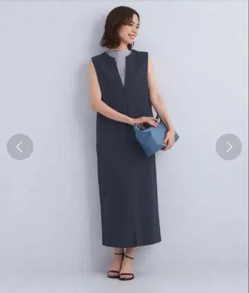 24SS 그린 라벨 릴랙싱 조젯 오버롤 스커트 네이비