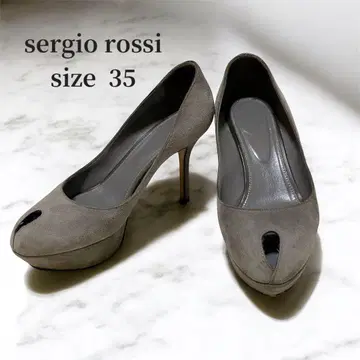 [초특가 상품] sergio rossi 그레이 오픈토 하이힐 35
