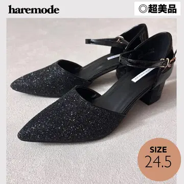 미사용급 새상품급 haremode 글리터 청키힐 펌프스 블랙