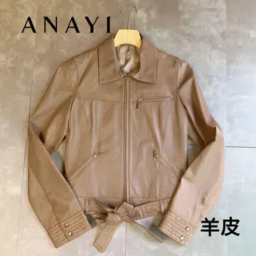 ANAYI 아나이 양가죽 가죽 자켓 벨트 포함 탈부착 가능 브라운 M