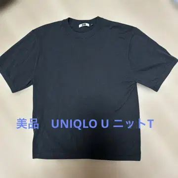 [ 새상품급 ] 유니클로 U 니트 T셔츠 반팔 다크 그레이 S 사이즈