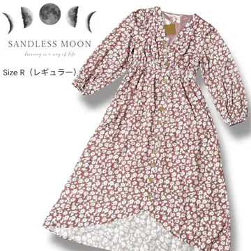 새상품 샌드레스문 SANDLESS MOON 꽃무늬 긴팔 원피스 R 사이즈
