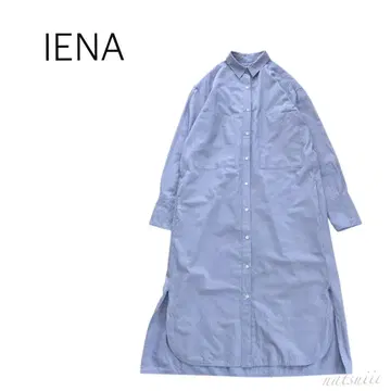 IENA 이에나 롱 셔츠 원피스 블루 일본제