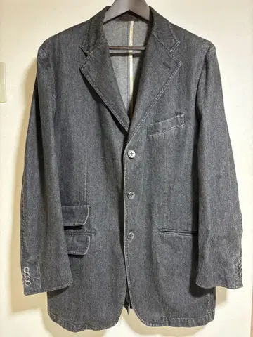 ETRO 블랙 데님 테일러드 자켓