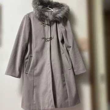 연보라 플리스 더플 코트