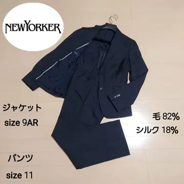 (새상품급) NEW YORKER 실크 수트 셋업 네이비
