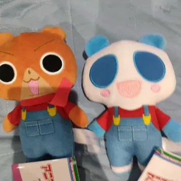 애니멀 가로마을 프라이스 오버롤 봉제 인형 잇사 켄타 2개 세트