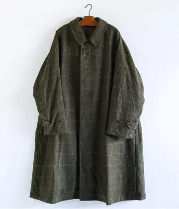 A.PRESSE 'Tweed Balmacaan Coat' (CHECK)