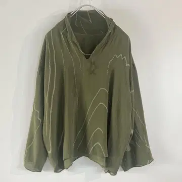 요건 레일 긴팔 블라우스 풀오버 실크 혼방