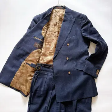 카노니코 원단 유니버설 랭귀지 더블 셋업 수트 스트라이프