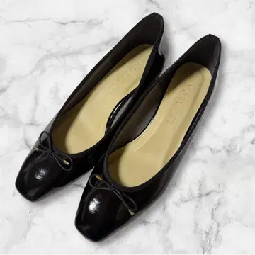 새상품급 르탈론 LE TALON 스퀘어 발레 펌프스 25cm 블랙