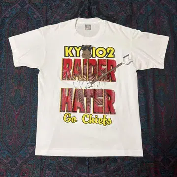90s 남성용 t셔츠 usa제 RAIDER HATER 빈티지 t셔츠 L