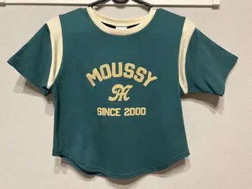 MOUSSY 그린 로고 T셔츠