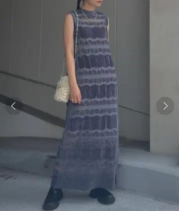 새상품급 아메리빈티지 VELOUR LACE NO SLEEVE DRESS