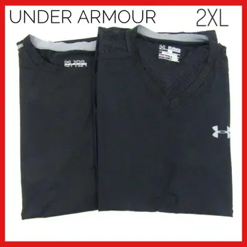 새상품급 UNDER ARMOUR 블랙 T셔츠 2XL 2장 세트 히트기어