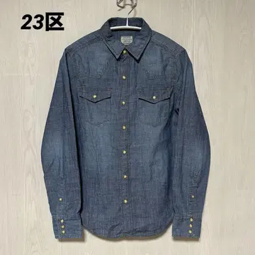 23구 denim 데님 웨스턴 던가리 긴팔 셔츠 그레이 38