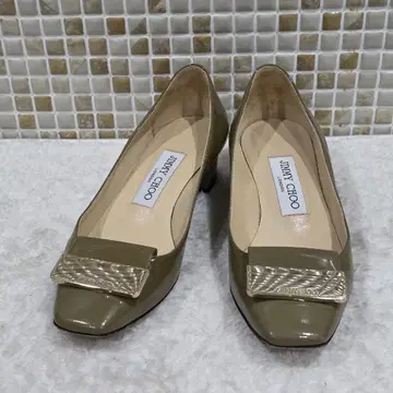 JIMMY CHOO 지미추 에나멜 펌프스 버클 카키