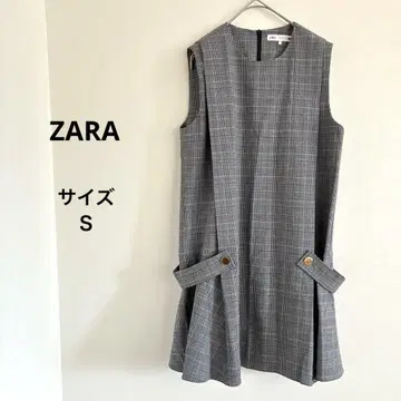 ZARA 자라 그레이 체크 슬리브리스 원피스 사이즈 S 클래시컬