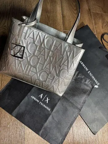 Armani Exchange 실버 토트백
