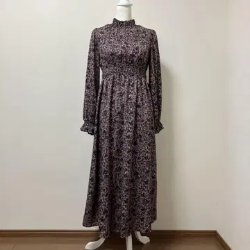 이토미 롱 원피스 가을 꽃무늬 긴팔 어른 고급 귀여운 원피스