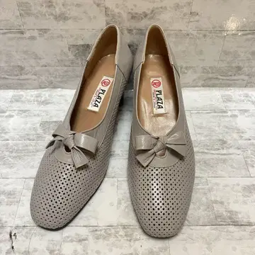 [새상품급] PLAZA 메쉬 청키힐 24cm 그레이