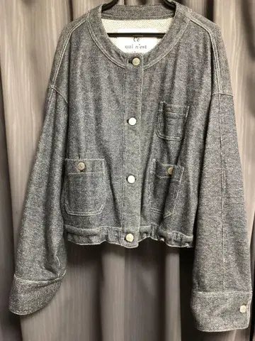 블랑 베일 데님 자켓 노카라