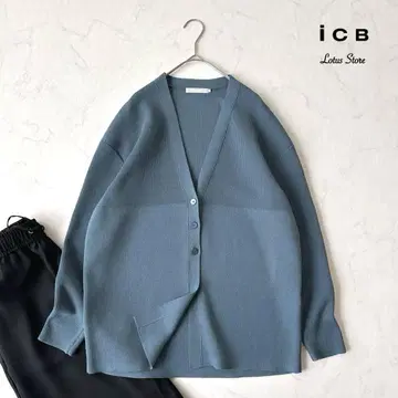 ICB 코튼 폴리에스테르 스무스 가디건 워셔블 더스티 블루 인기