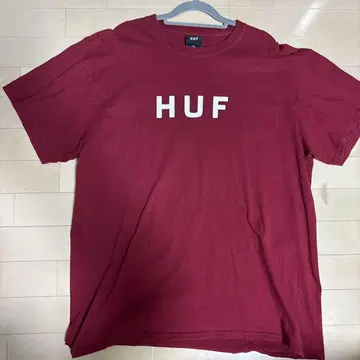 HUF 버건디 로고T셔츠 XL