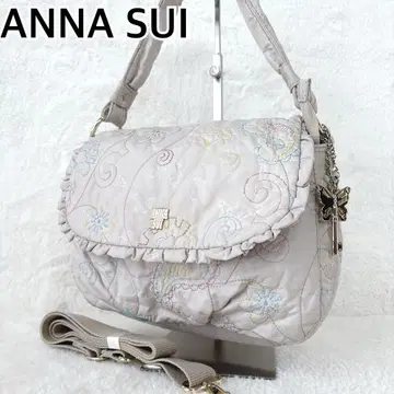 컨디션 최상 ANNA SUI 숄더 2way 자수 퀼팅 버터플라이