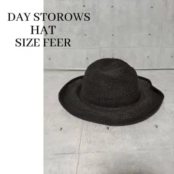 DAY STROWS 이시다제모 페이퍼 햇 모자 블랙 블랙