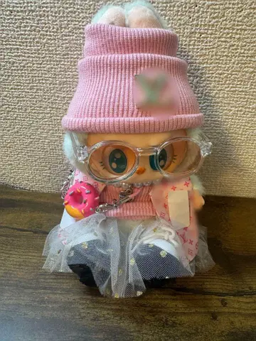 핑크색 옷 갈아입히기 인형 안경, 목걸이, 신발 포함