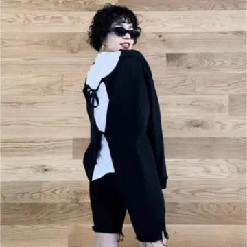 PERVERZE Open Sweat Shirts BLACK 퍼버즈 블랙