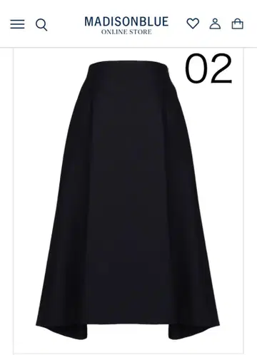 MADISONBLUE 네이비 미디 플레어 스커트