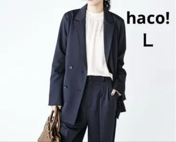 haco! 하코! 테일러드 자켓 더블 브레스트 네이비 L