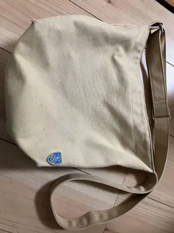베이지 캔버스 숄더백