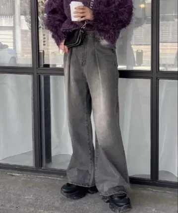 JEANASIS 지나시스 턱 데님 와이드 팬츠