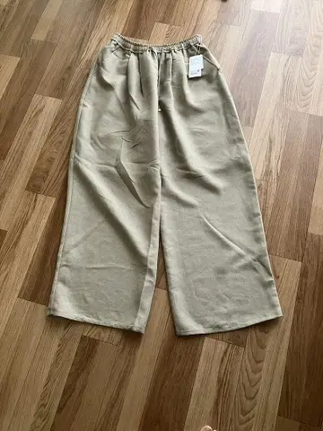 베이지 와이드 팬츠