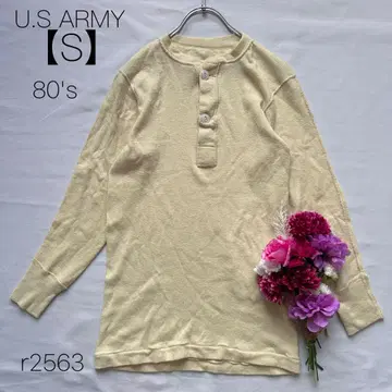 80s USA제 U.S.ARMY 헨리넥 언더셔츠 크림 S