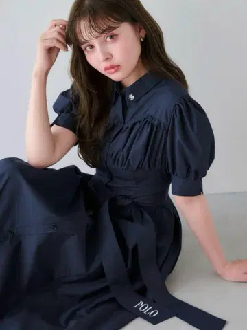 POLOBCS 콜라보 코르셋 스위칭 셔츠 원피스 dazzlin