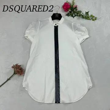 I444 새상품급 XL 44 디스퀘어드 퍼프 슬리브 셔츠 여성용