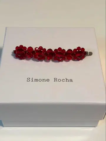 Simone Rocha 레드 플라워 헤어핀