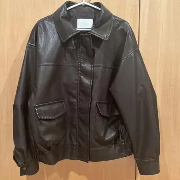 Chico 인조 가죽 블루종 브라운