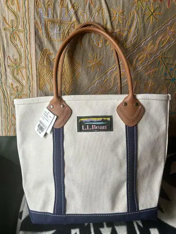 [ 미사용 새상품 택 포함 ] L.L.Bean 가죽 핸들 네이비