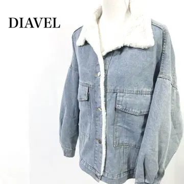 DIAVEL 코튼 100% 보아 안감 루즈핏 데님 자켓