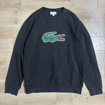 LACOSTE 라코스테 로고 트레이닝복 로고 맨투맨 M 블랙