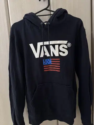 VANS 네이비 후드 부착 후드티 M