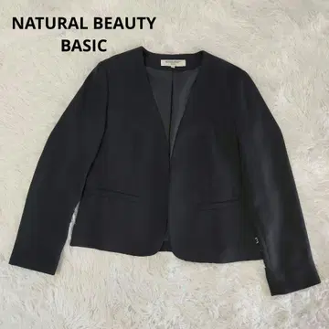 내추럴 뷰티 베이직 노카라 자켓 네이비 S 사이즈 워셔블