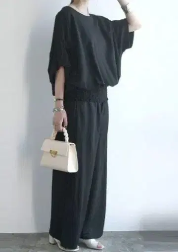 시원한 터치 와이드 풀오버 x 팬츠 셋업 (2점 set)