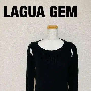 LAGUA GEM 롱 니트 여성용 블랙 M